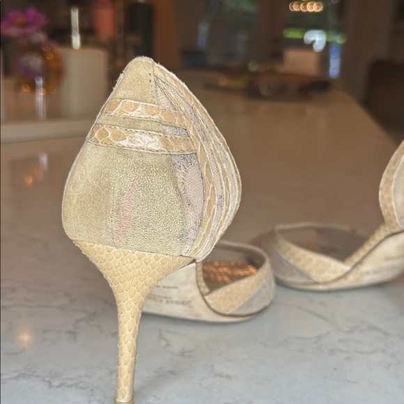 Jimmy Choo Nude Snakeskin Heels - Picture 7 of 8